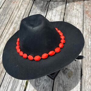Black red cowboy hat